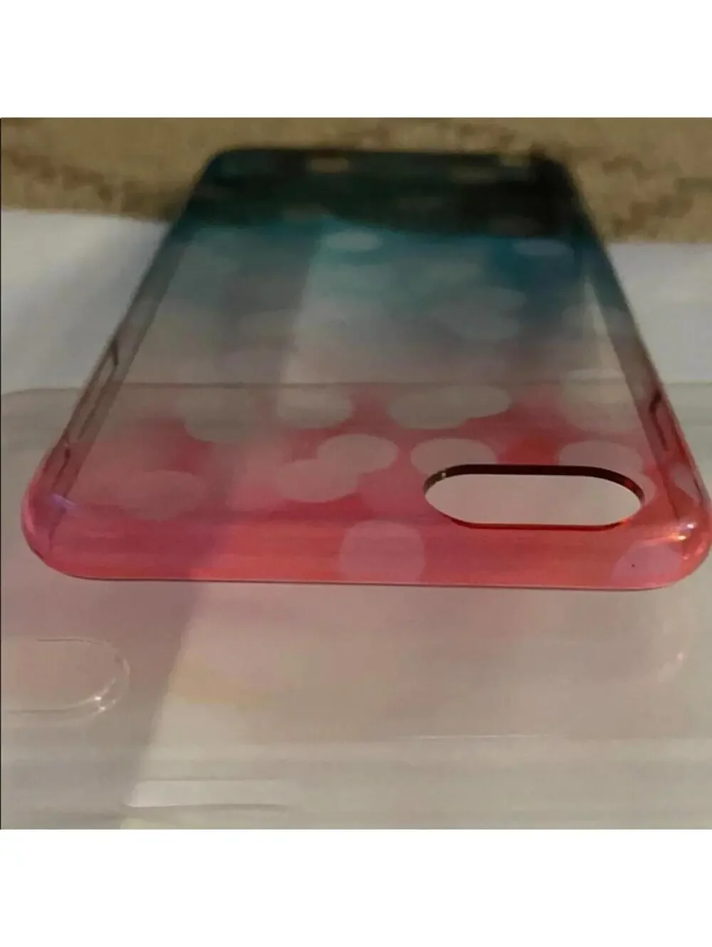 iPhone 6 Plus rainbow dot snap on case w/ cable